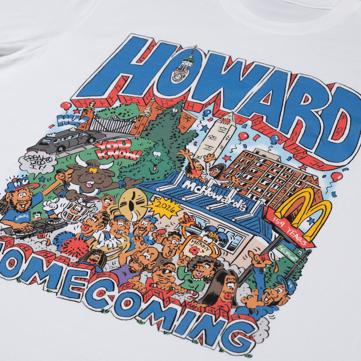 Freako Rico x Dj Chubb E Swagg HU Homecoming 2026 Shirt - White - Graphic Close-Up
